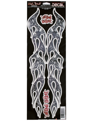 Skull Flames with white trim, set left & right 15.5" x 5.5"