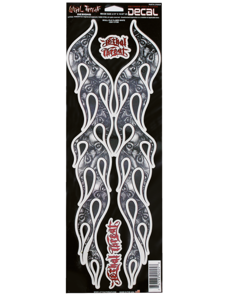 Skull Flames with white trim, set left & right 15.5" x 5.5"
