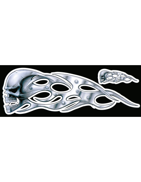 Chrome Skull left 16.5"x5.5"
