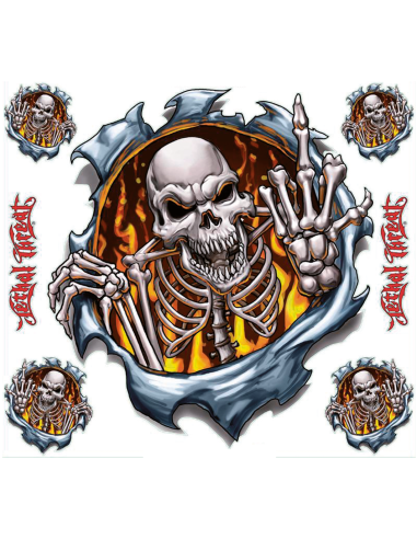 Fire Finger Skull 9.5"x10"