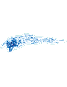 Blue Skull right 2.5"x8" incl. mini decals