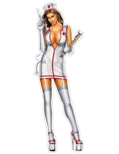Naughty Nurse left/right 3"x1.5"