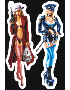 Bad and So Good 4"x1.5" (Comb. of Gangster and Police Babe)