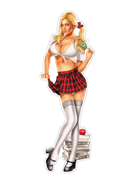 School Babe left/right 1.5"x4"
