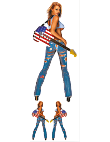 USA Guitar Babe 3"x10"