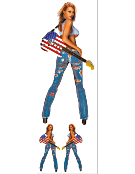 USA Guitar Babe 3"x10"