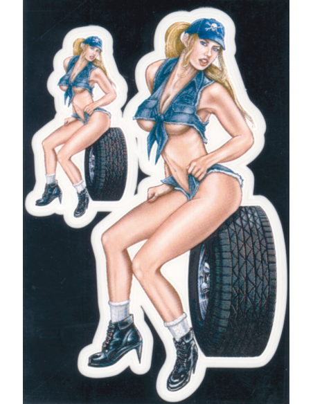Mechanic Babe 4"x2.5" incl. mini decals