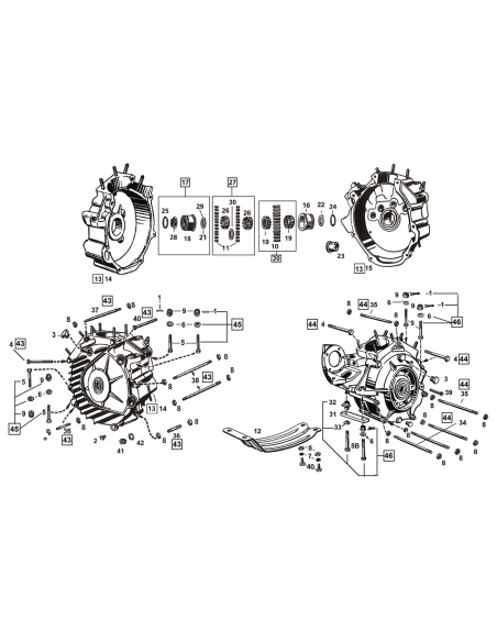 Colony crankcase hardware 45CI white pla