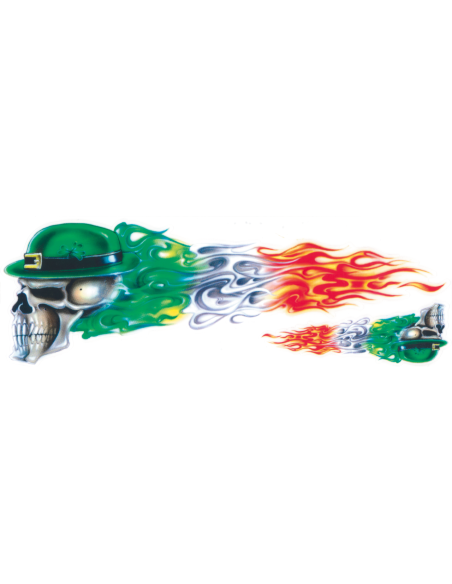 Irish Flame Skull right 3"x8.5"