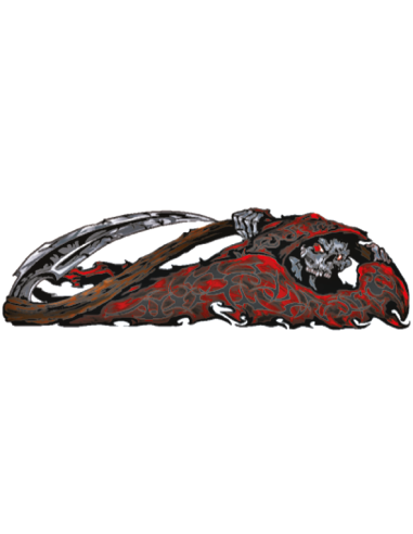 Red Tribal Reaper right 3"x10"