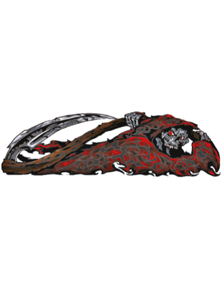 Red Tribal Reaper right 3"x10"