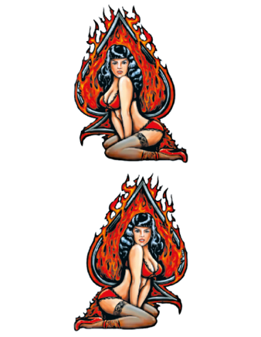 Flaming Ace Pin Up Girl 6"x18"