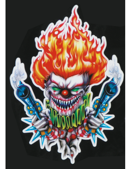 Gun Toting Clown left/right 7"x10.5" incl. mini decals