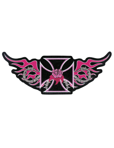 Pink Iron Cross 12.25"x5"