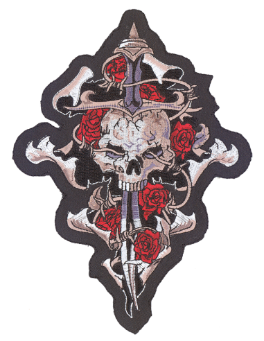Skull, Dagger & Rose 12"x9"