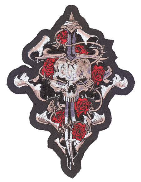 Skull, Dagger & Rose 12"x9"