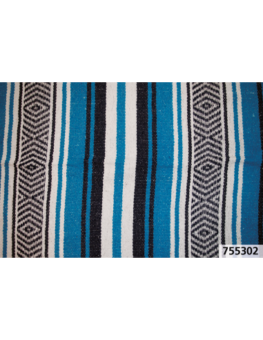 Mexican blanket Navy/Turquois/White