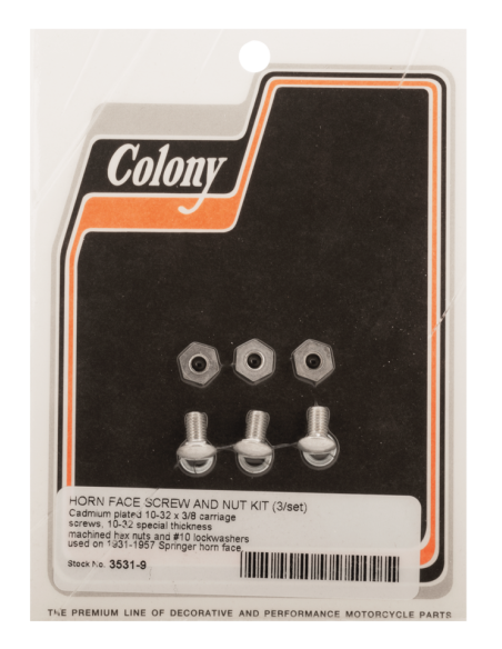 Springer horn face screw and nut kit