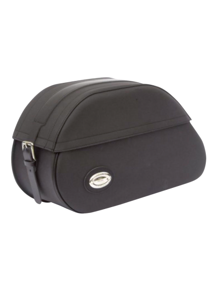Fits Softail:FLDE Deluxe 2018-2020, Classic Slant style, 52 liter/pair (fig.G), plain black Iparex