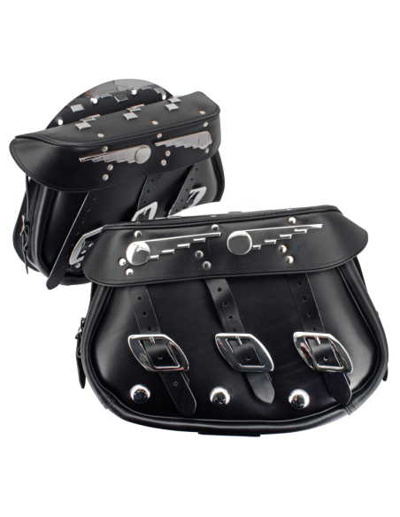 Fits Big Twin 1936-1957, 1954-1957 style Speedking saddlebags with rigid mount plates, pair