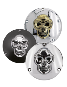 GZP Blk/chr skull derby cover BT99-17