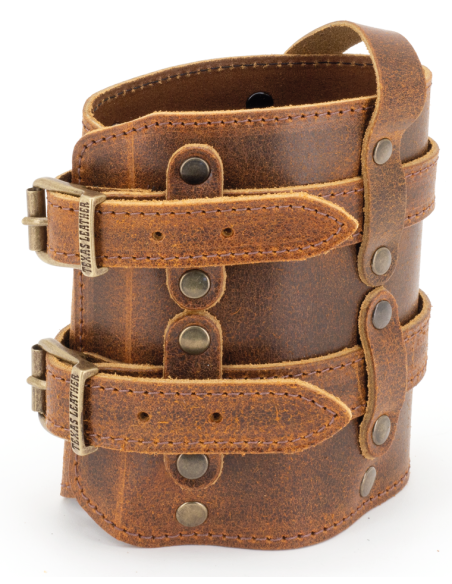 Holder only, Texas Leather holder for 1 litre FuelFriend canister, Ranger brown