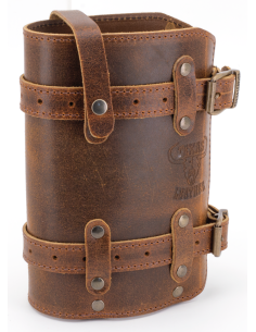 Holder only, Texas Leather holder for 1.5 litre FuelFriend canister, Ranger brown