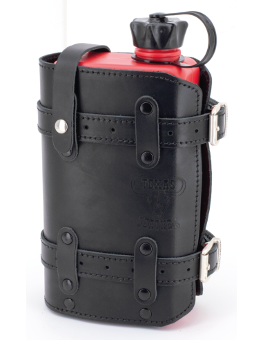 Holders with 1.5 litre FuelFriend canister, Black holder with red 1.5 litre canister