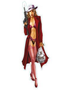 Gangster babe decal 2.75 x8.36