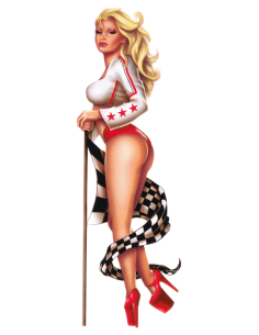 Race girl red decal 2.75 x8.1