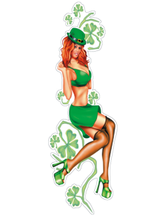 Irish lass babe decal 2.7 x8.3