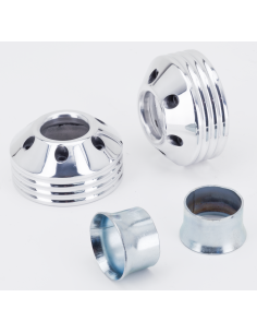 MCJ End Caps Royal 80 4-Ribbed Chrome