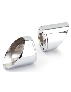 MCJ End Caps Race 90 Slash Cut Chrome