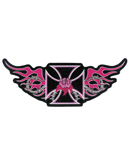 Pink Iron Cross patch 12.25 x5