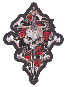 SKULL, DAGGER, ROSE  11  X 11,5