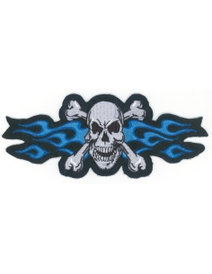 Blue Flame Skull Mini Patch