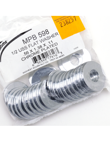25pck Flat washers 1/2  X 1.38  USS