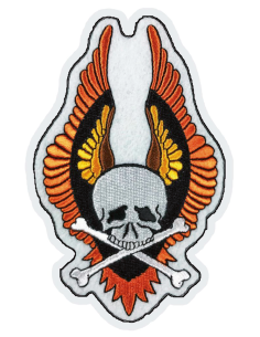 WING SKULL VINTAGE SERIES PATCH 4IN X 5.