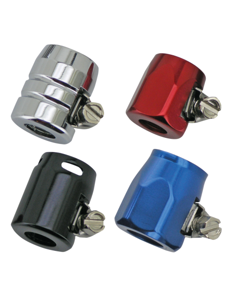 GZP 6Pck Groove hose end 1/4+5/16 ID Red