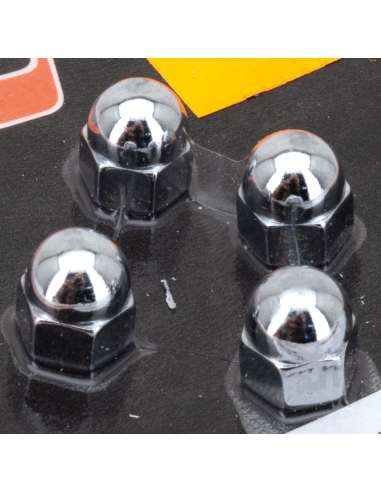 CHROME ACORN NUTS 5/16-18 UNC 4pck