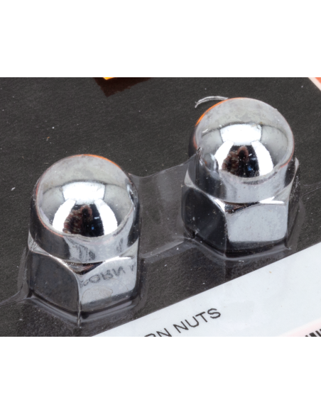 CHROME ACORN NUTS 7/16-20 UNF 2pck