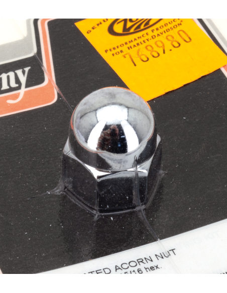 CHROME ACORN NUT 5/8-11 UNC, 15/16 hex,