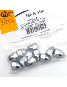 10pck Chrome Acorn nuts 5/16-24