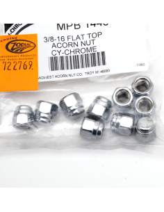 10Pck 3/8-16 Flat Top Acorn Nut