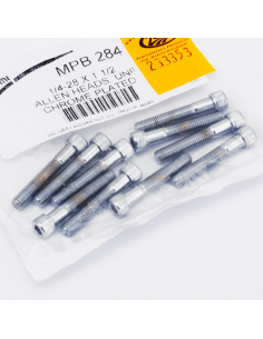 10pck Chrome allen screws 1/4-28x1-1/2