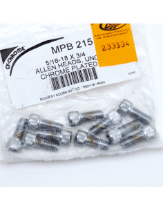 10pck Chrome allen screws 5/16-18x3/4