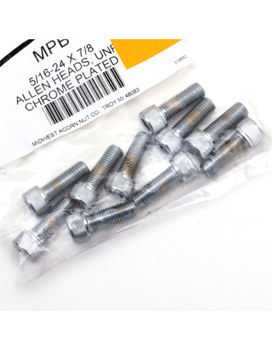 10pck Chrome allen screws 5/16-24x7/