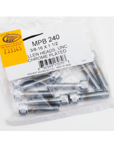 10pck Chrome allen screws 3/8-16x1-1 2