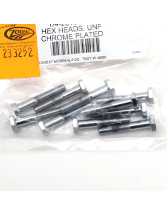 10pck Chrome hex screws 1/4-28x1-1/2