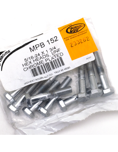 10pck Chrome hex head screws 5/16-24x1-3